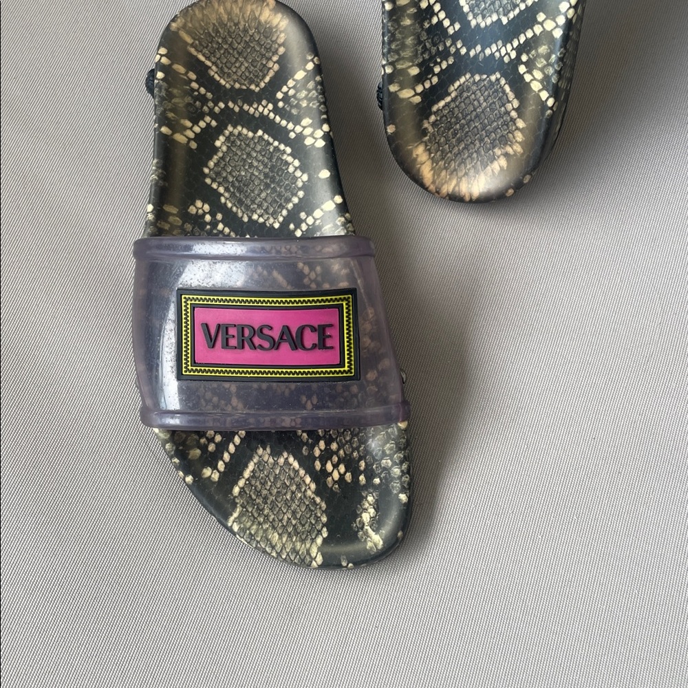 Versace Snake Print Slides 🔥Sandals • Made In Italy • Size 7 - Picture 10 of 16